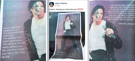Full page ad LA Daily News today from fans from all over the world #michaeljackson #MJforever